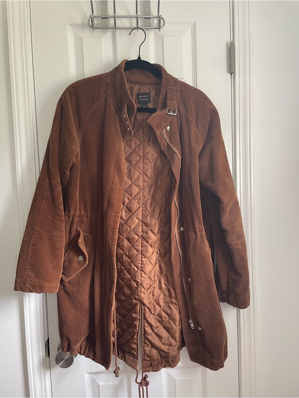 Brown Corduroy Quilted-Lining Jacket